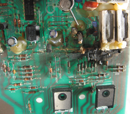 Burnt PC board: Boo! Point to point: Yay!